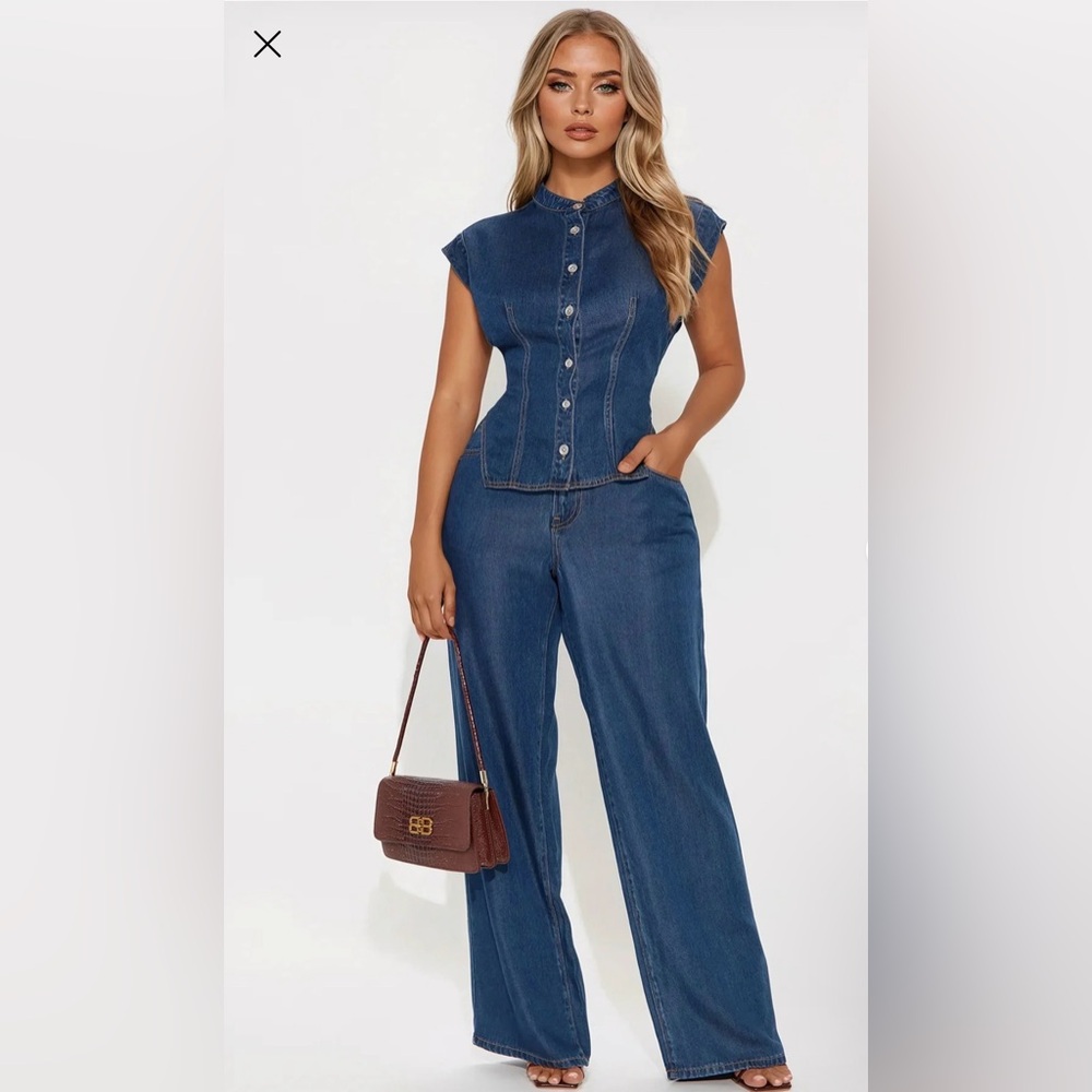 Stylish Denim 2 Piece Set